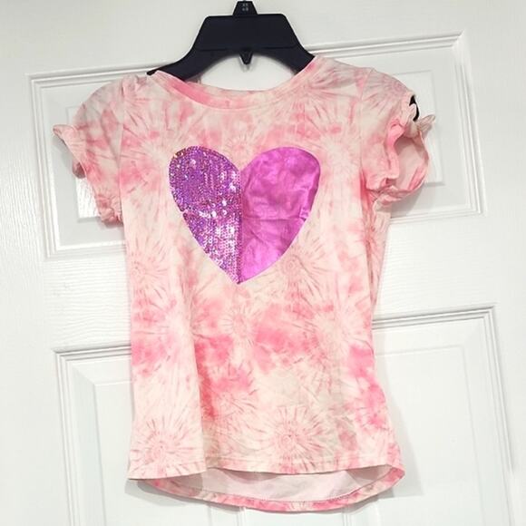 Pink Tie-Dye Kids Shirt with Heart Design - Picture 1 of 5